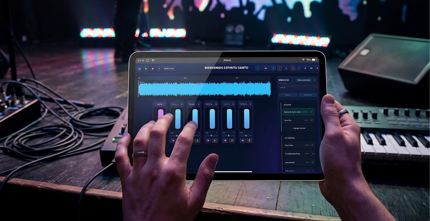 Pantalla de práctica musical de ALTARIS Desktop